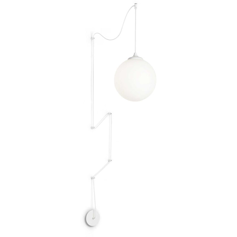 foto del prodotto sospensione da muro moderna boa metallo bianco 1 luce e27