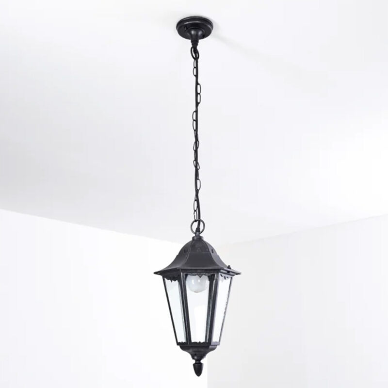 foto del prodotto sospensione esterno riley alluminio nero 1 luce e27 ip44