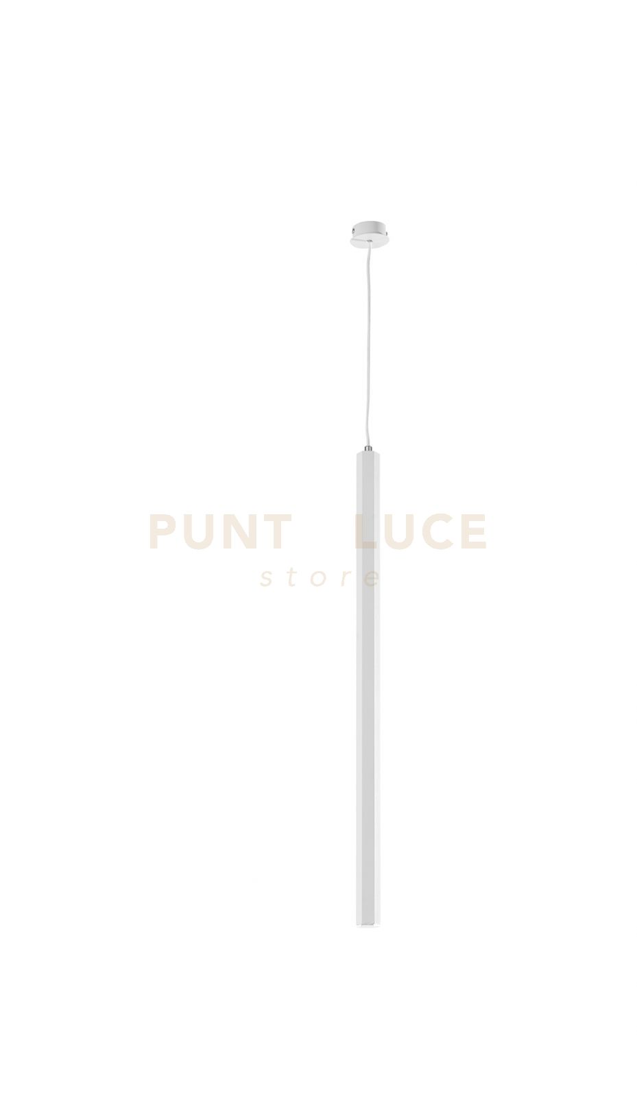 foto del prodotto sospensione exagon h.80cm d.3,5cm bianco led 3000k 365lm 5w