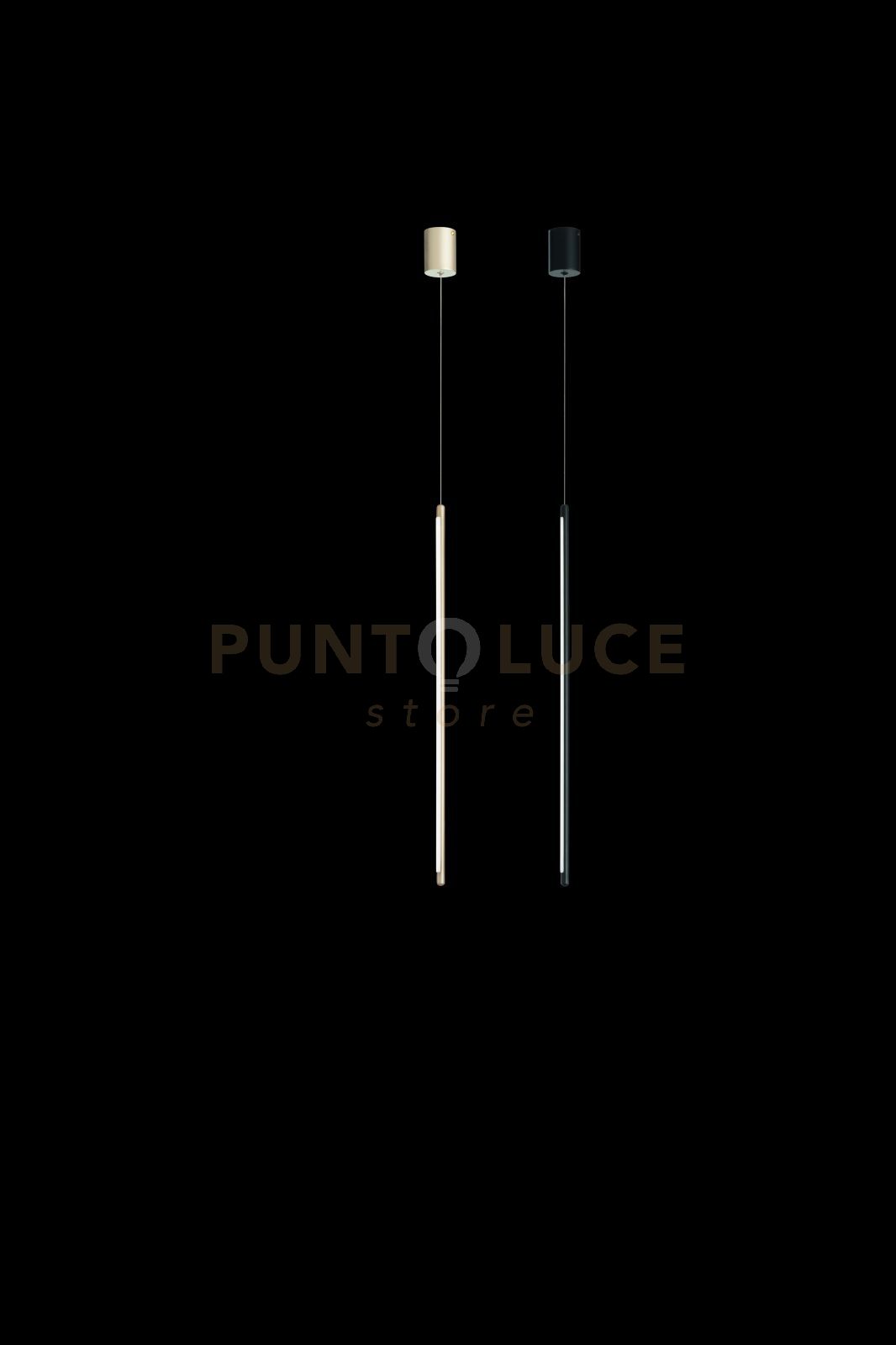 foto del prodotto sospensione genius a led 3000k 20lm 12w singola verticale nero dimmerabile