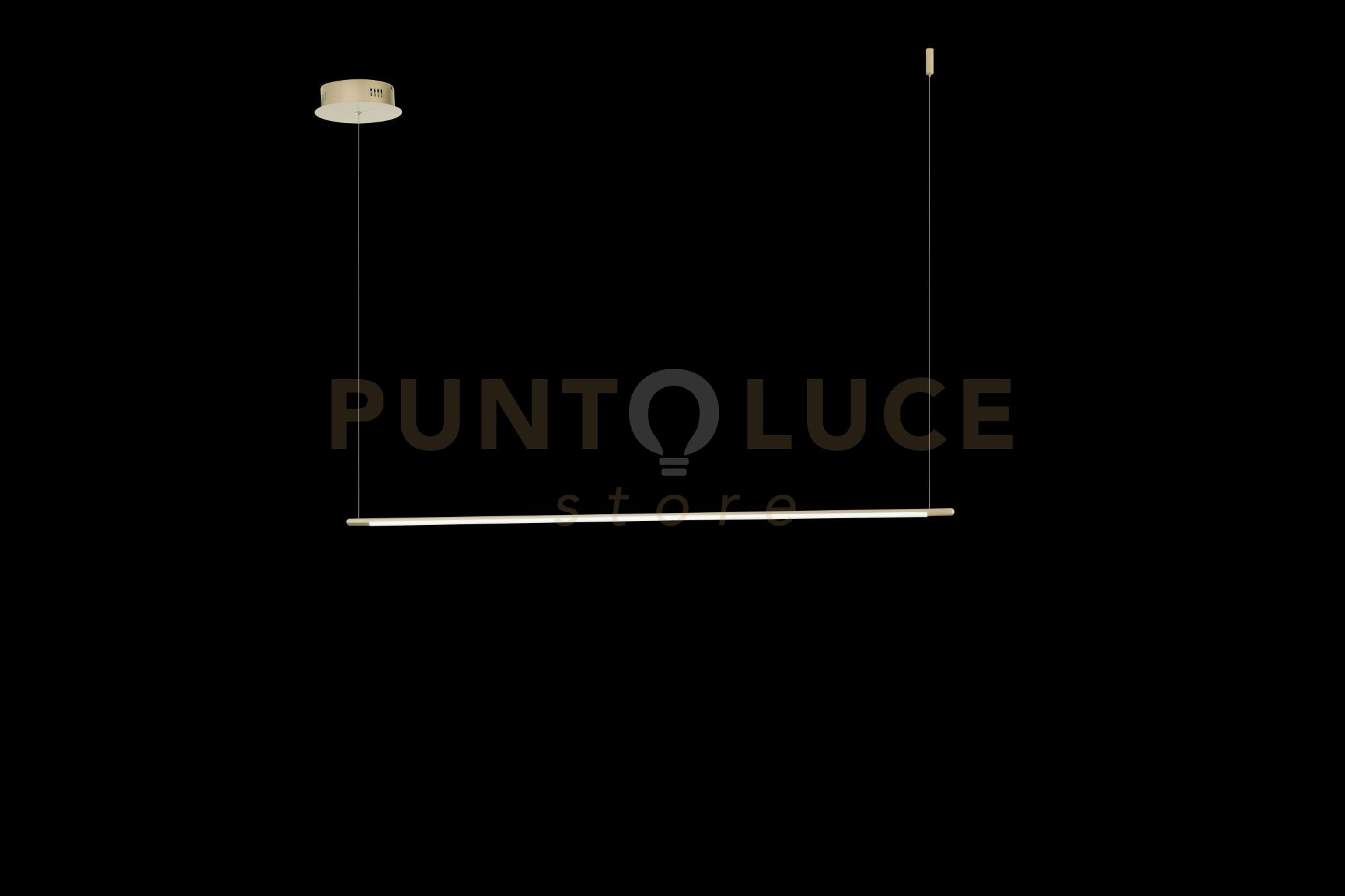 foto del prodotto sospensione genius orizzontale oro led 3000k 1030lm 20w dimmerabile l.120cm