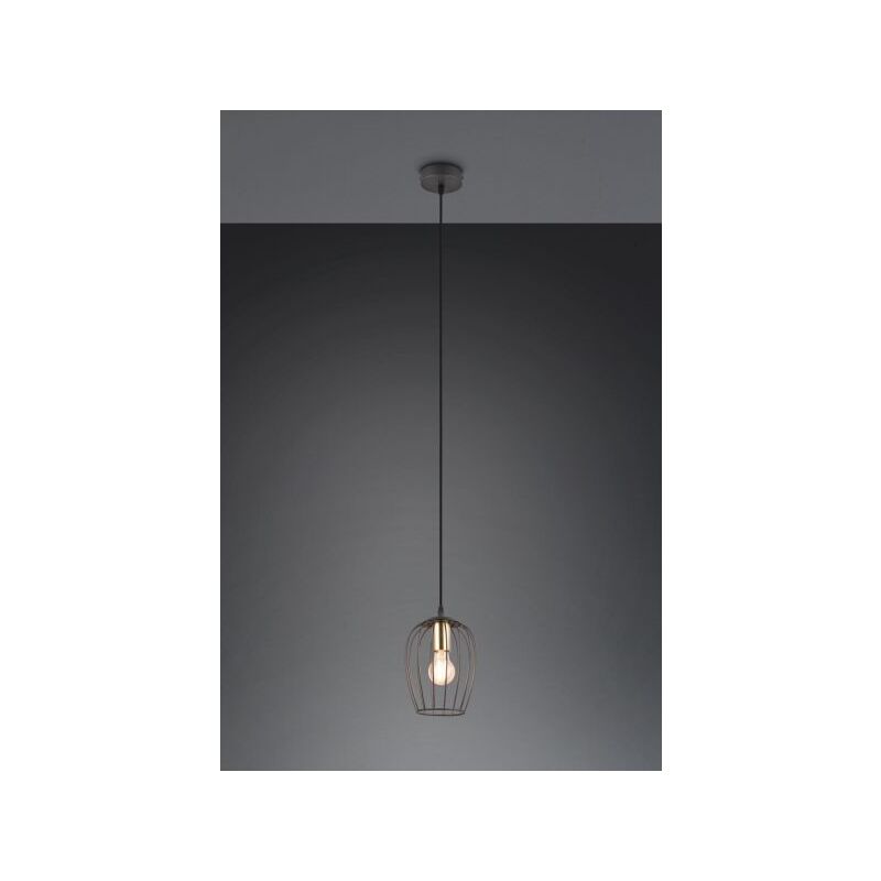 foto del prodotto sospensione grid metallo gabbia nera e ottone r31371032