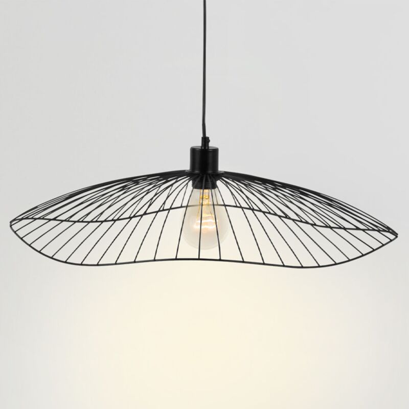 foto del prodotto sospensione in filo metallico nero, diametro 60 cm