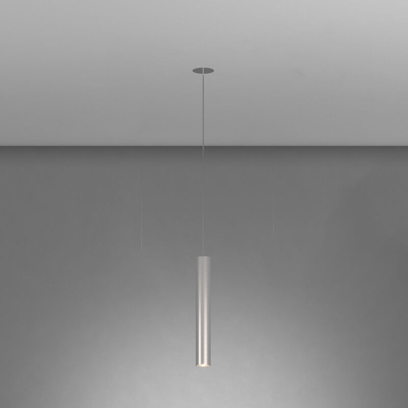 foto del prodotto sospensione incasso industrial minimal xeana metallo cromo alluminio 1 luce gu10