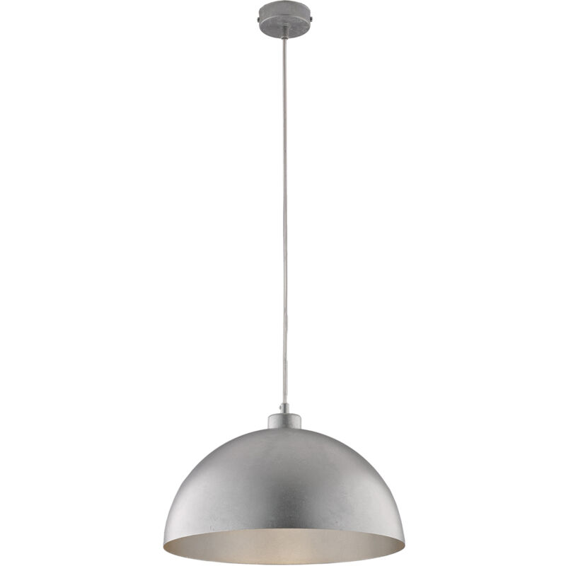 foto del prodotto sospensione industrial 1 luce marcus in ferro laccato argento diam 35