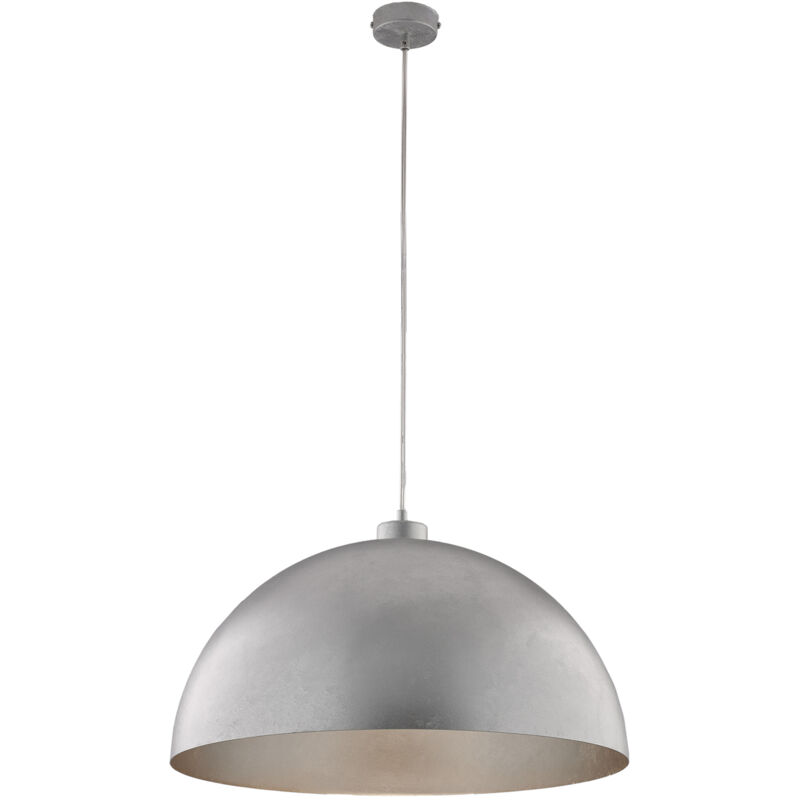 foto del prodotto sospensione industrial 1 luce marcus in ferro laccato argento diam 50
