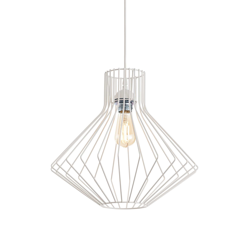 foto del prodotto sospensione industrial-minimal ampolla-4 metallo bianco 1 luce e27