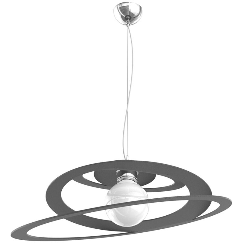 foto del prodotto sospensione industrial minimal bungee metallo antracite 1 luce e27 d50cm