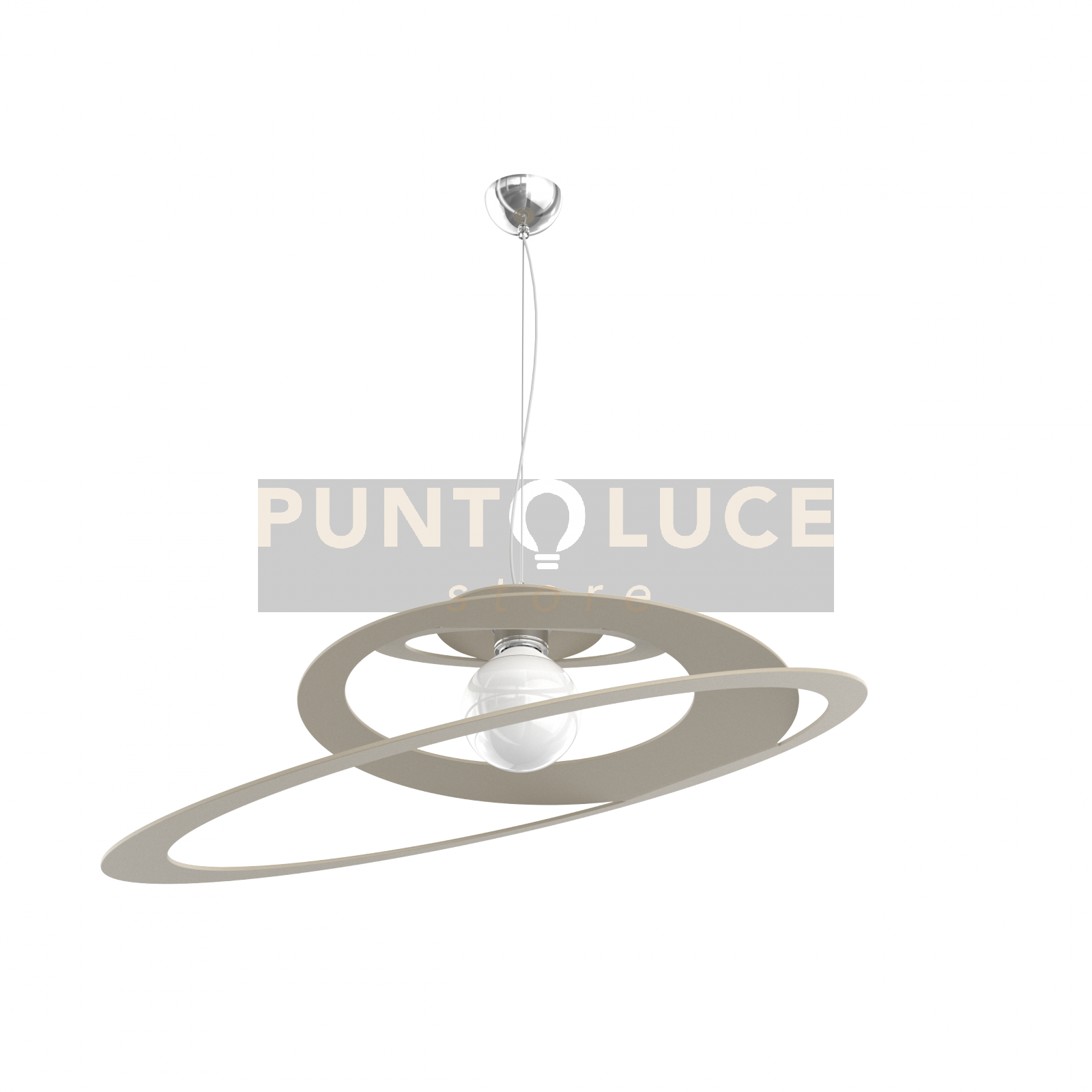 foto del prodotto sospensione industrial minimal bungee metallo sabbia 1 luce e27 d70cm