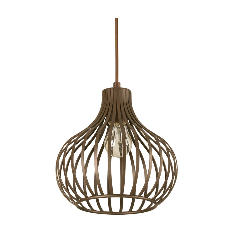 foto del prodotto sospensione industrial-minimal onion metallo coffee 1 luce e27 d23cm