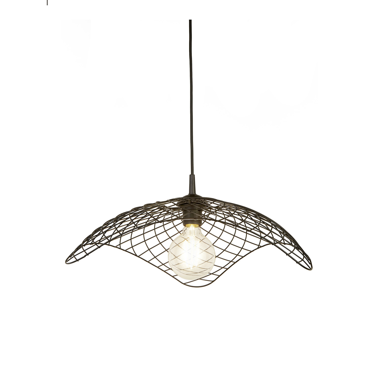 foto del prodotto sospensione industrial nordico parachute acciaio nero 1 luce e27