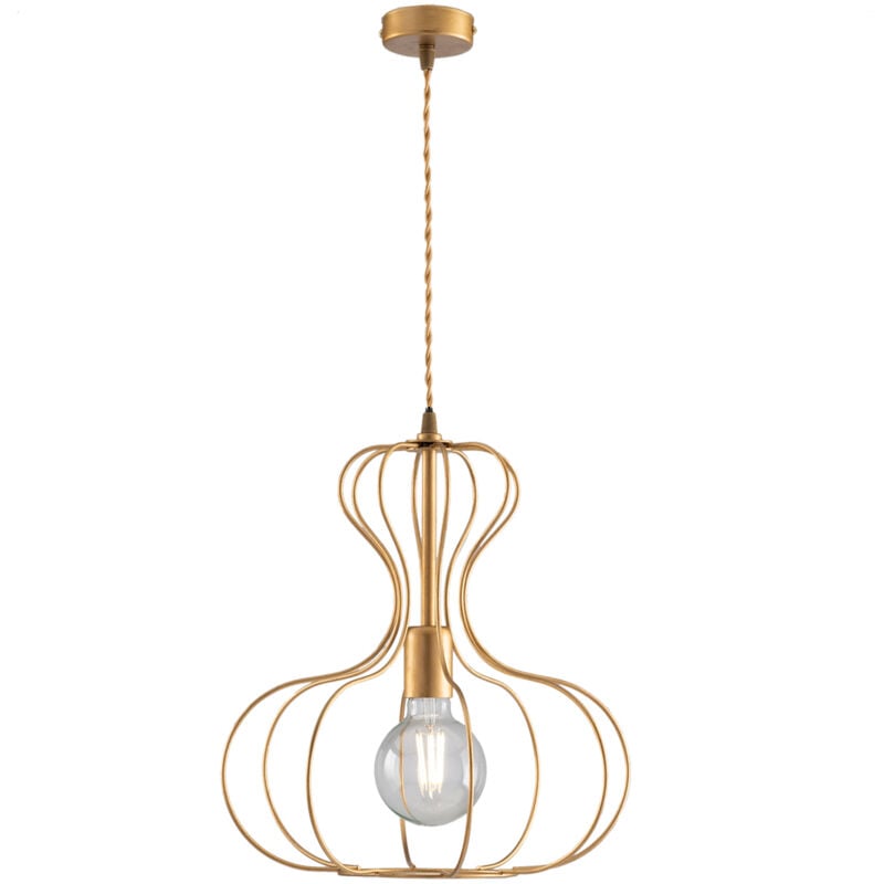 foto del prodotto sospensione industrial titty 1 luce ferro laccato oro