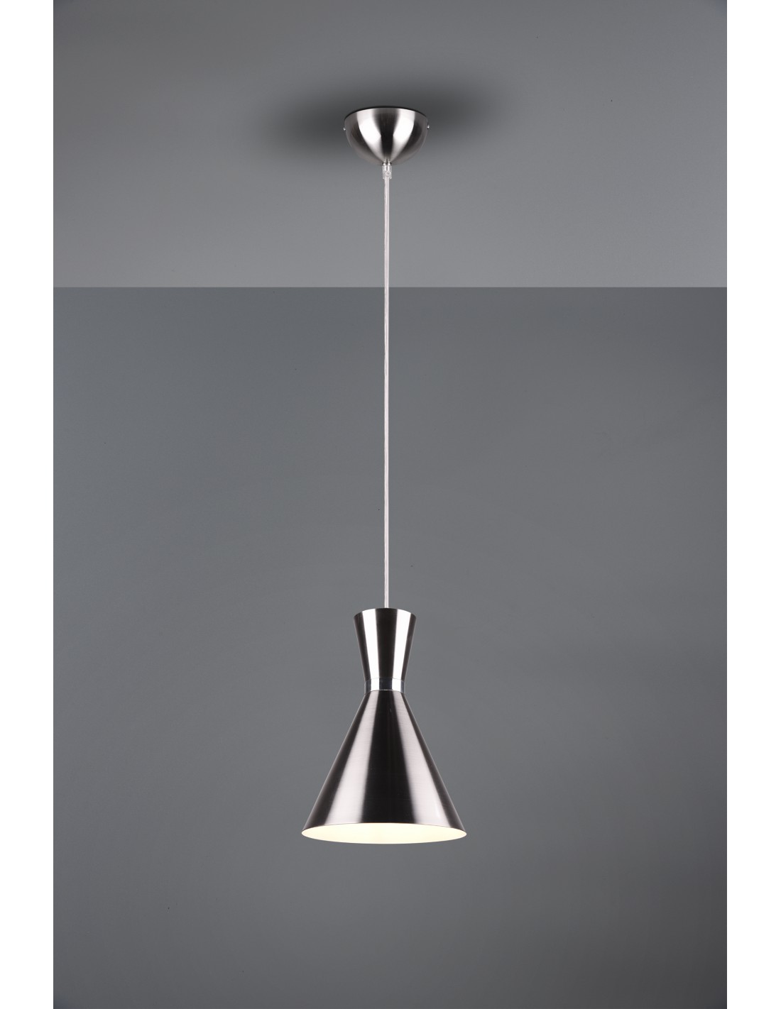 foto del prodotto sospensione isola enzo doppio cono nichel opaco trio lighting