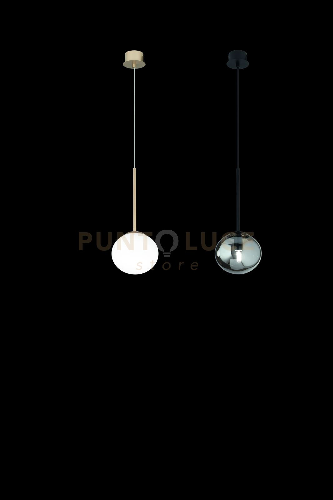 foto del prodotto sospensione jewel singola oro vetro bianco satinato attacco e14 d.17cm