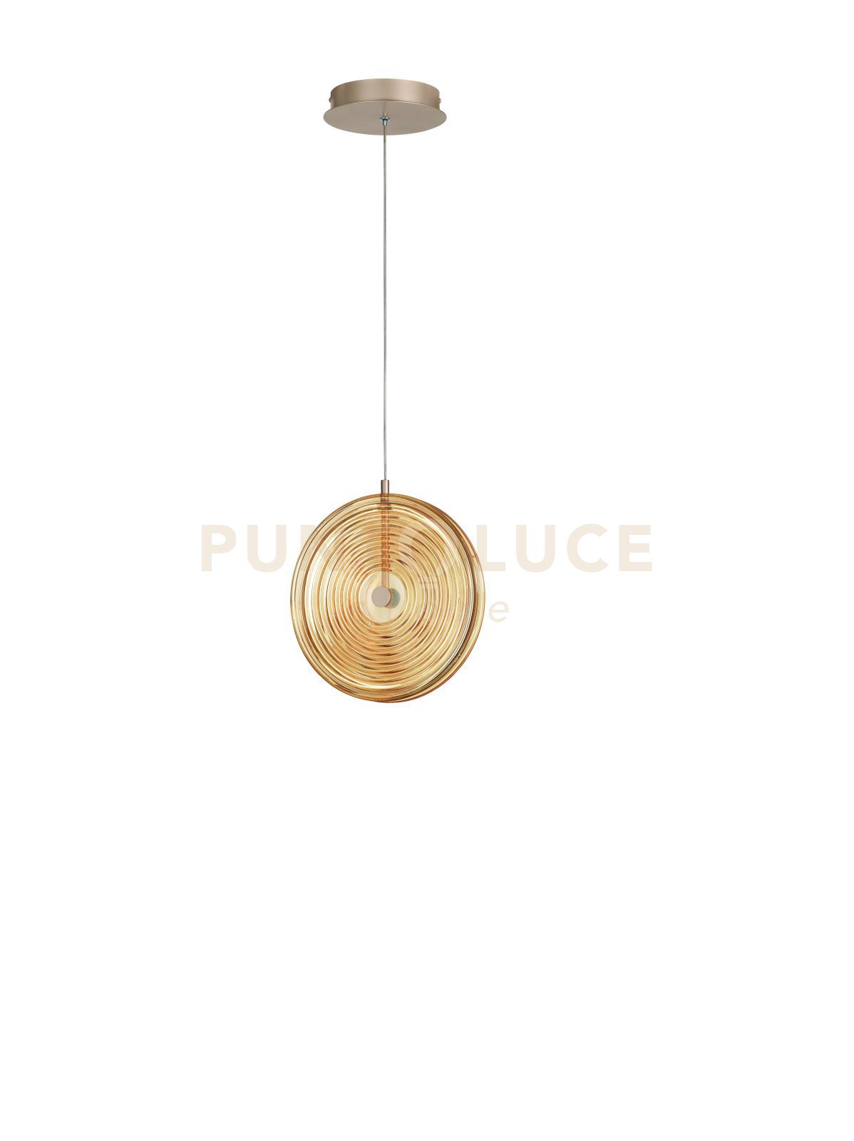 foto del prodotto sospensione jokey piccola ambra 1 luce led 3000k 838lm 13w d.30cm