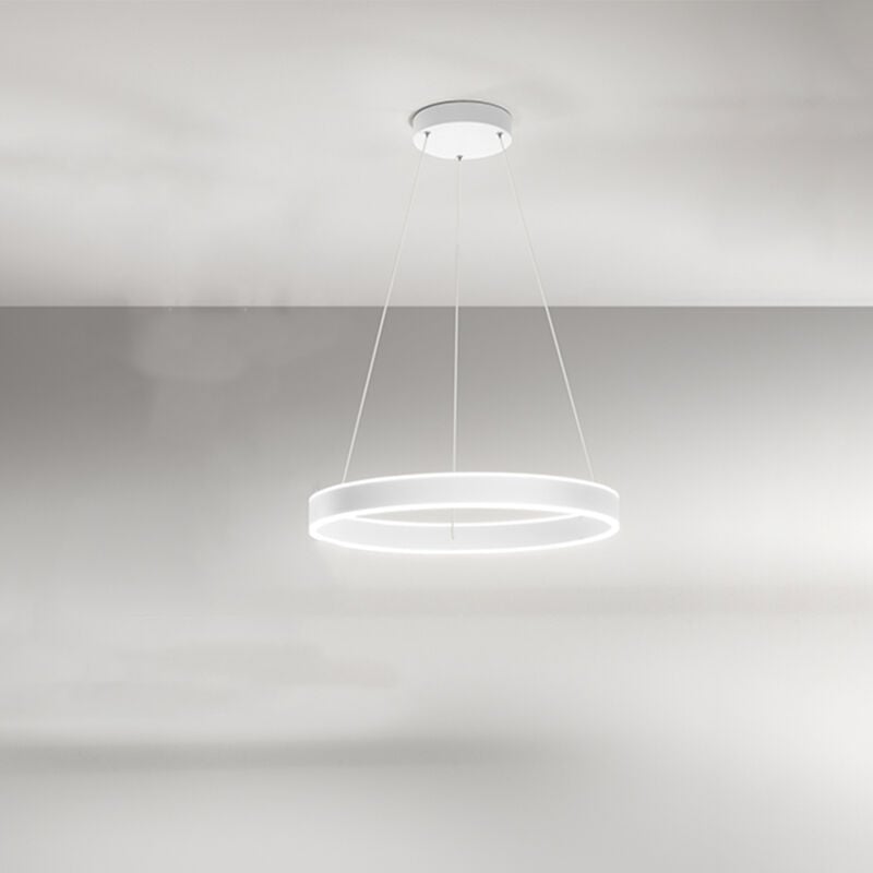foto del prodotto sospensione kirko led 48w 3840lm - cct 3000k 4000k 6000k in metallo verniciato bianco d.60cm