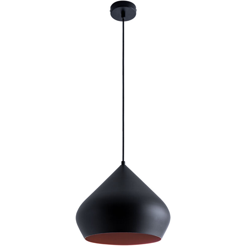 foto del prodotto sospensione lampada cucina sospesa sala da pranzo tavola industriale 38cm senza illuminante, nero rame paco home