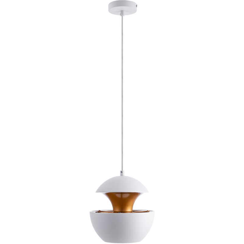 foto del prodotto sospensione lampada plafone luce tavola 1,5m cavo regolabile luce indiretta bianco oro, 20 cm paco home