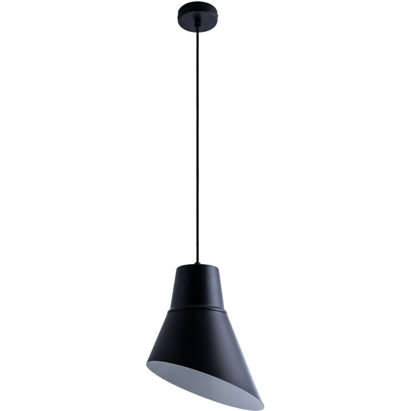 foto del prodotto sospensione lampada plafone sala da pranzo industriale cavo regolabile senza illuminante, bianco nero paco home