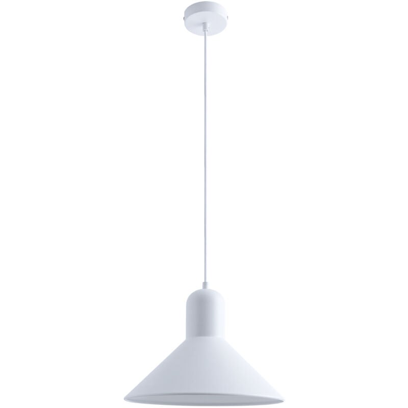 foto del prodotto sospensione lampada plafone sala da pranzo lampada cucina sospesa tavola mat e27 senza illuminante, bianco bianco opaco paco home