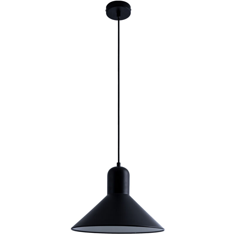 foto del prodotto sospensione lampada plafone sala da pranzo lampada cucina sospesa tavola mat e27 senza illuminante, bianco nero opaco paco home