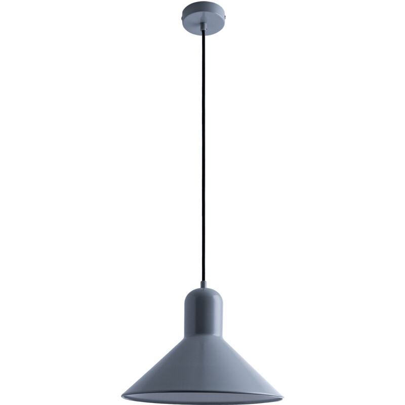 foto del prodotto sospensione lampada plafone sala da pranzo lampada cucina sospesa tavola mat e27 senza illuminante, grigio opaco bianco paco home