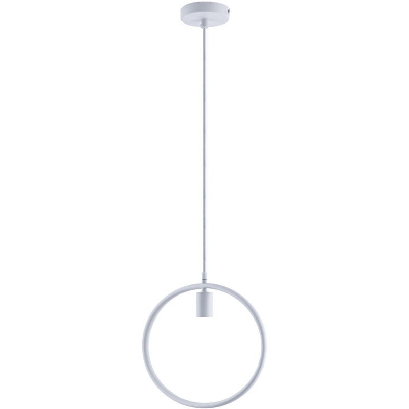 foto del prodotto sospensione lampada sospesa sala pranzo rotonda anello 1,5m cavo regolabile e27 bianca, ambra g125 300 lumen 5w paco home