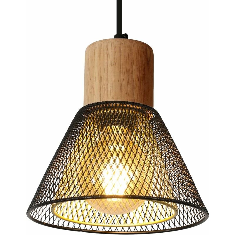 foto del prodotto sospensione lampadario vintage, lampadario retr in legno per cucina, salotto, camera da letto, ristorante ampoule non incluse goeco