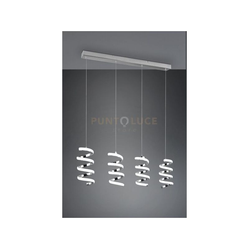 foto del prodotto sospensione laola led 4 spirali cromate r34184106