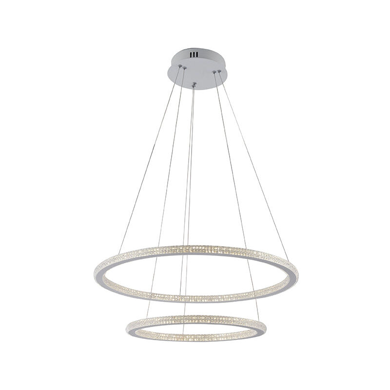 foto del prodotto sospensione led bryant con due diffusori diamantati 50w 4000k luce naturale bianco