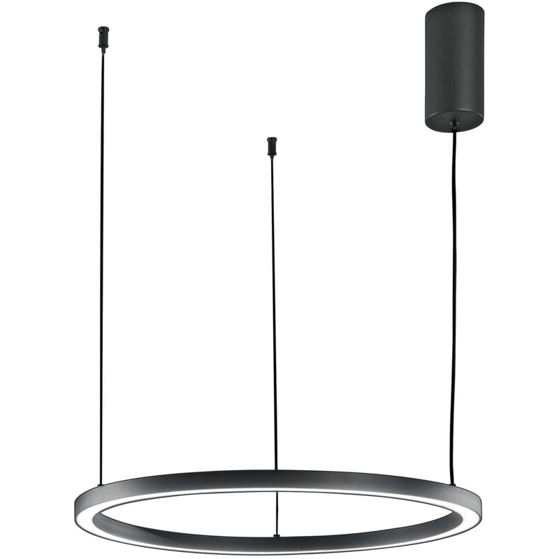 foto del prodotto sospensione led hoop in alluminio nero con funzione cct 60 cm. nero