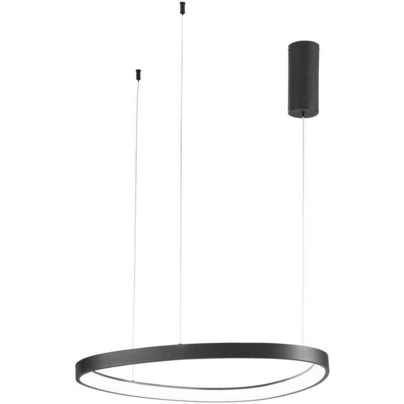 foto del prodotto sospensione led klapton in alluminio nero con funzione cct 65 cm. nero