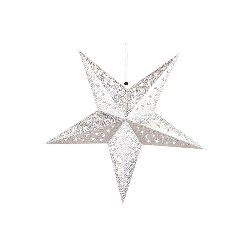 foto del prodotto sospensione led stella di natale illuminata argento