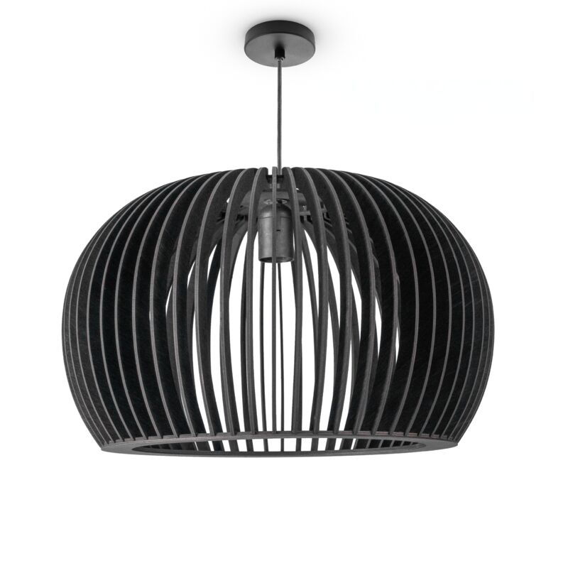 foto del prodotto sospensione legno stile boho soggiorno tavolo da pranzo vintage e27 nero 45 cm , luce a sospensione tipo 2 paco home