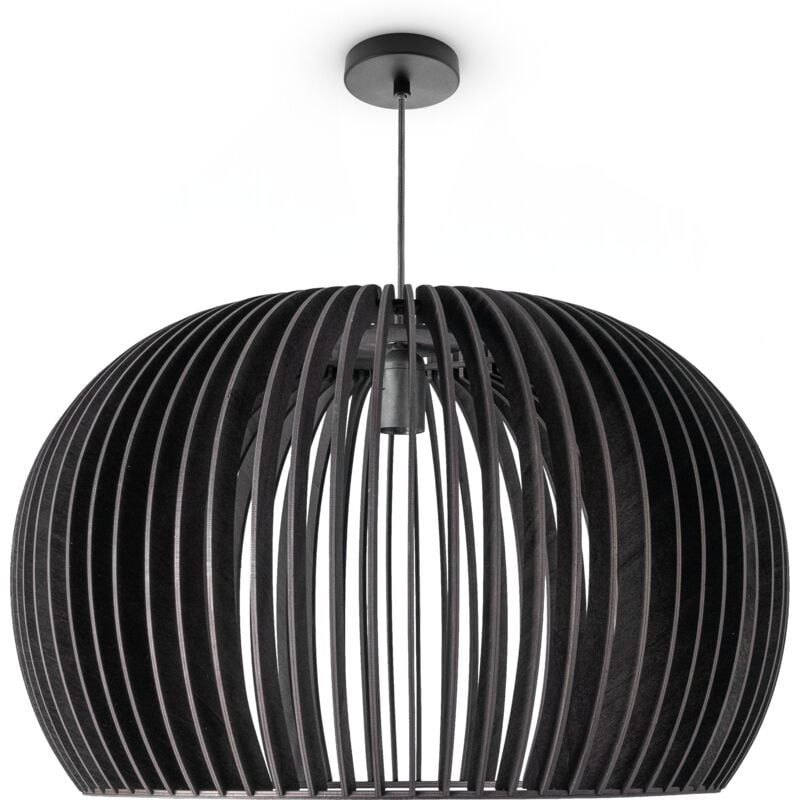 foto del prodotto sospensione legno stile boho soggiorno tavolo da pranzo vintage e27 nero 55 cm , luce a sospensione tipo 2 paco home