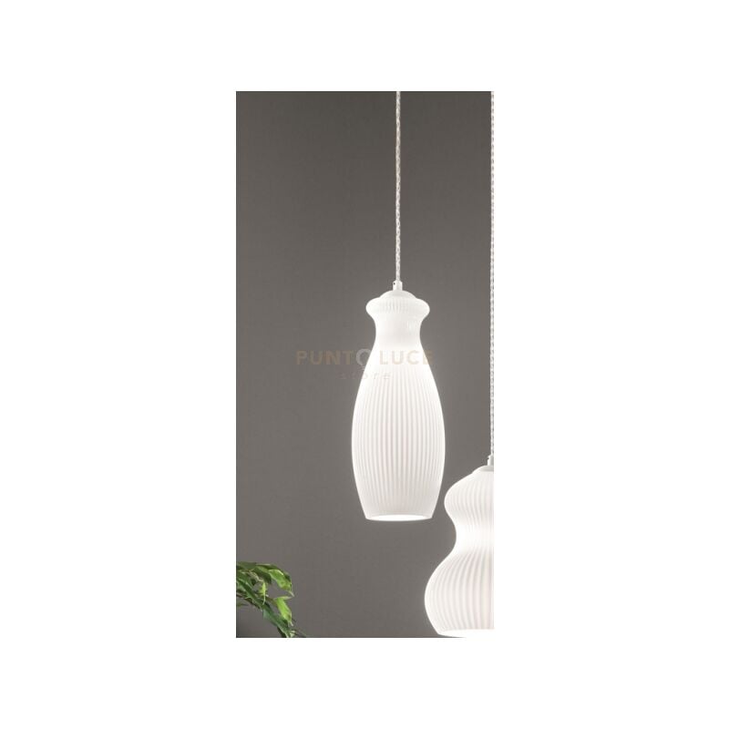 foto del prodotto sospensione madagascar 3 bianco opale d.12,5cm base d attacco non inclusa acquistabile separatamente attacco e14