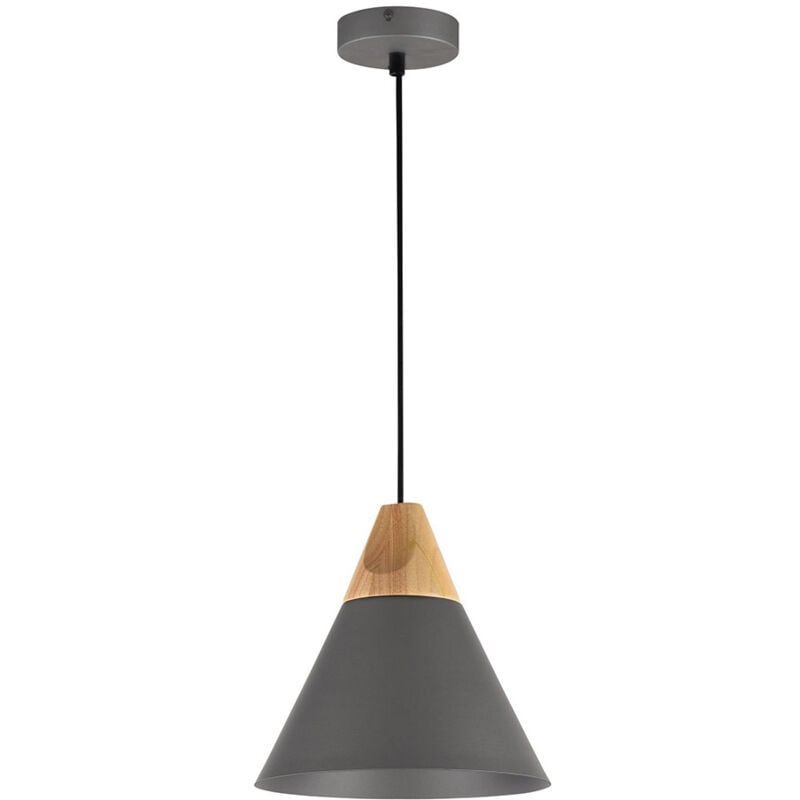 foto del prodotto sospensione minimal bicones in metallo e legno nero e oro 1 luce