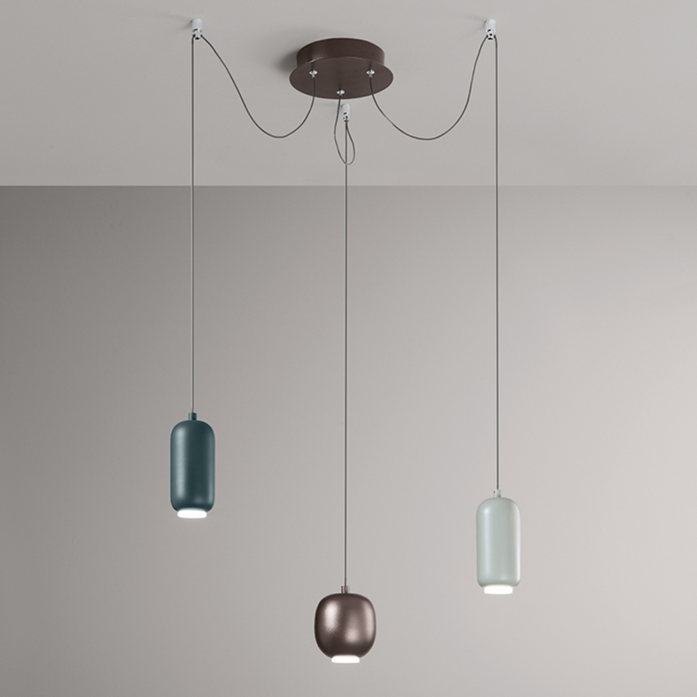 foto del prodotto sospensione minimal bullet metallo multicolor led 3x6w 3000k