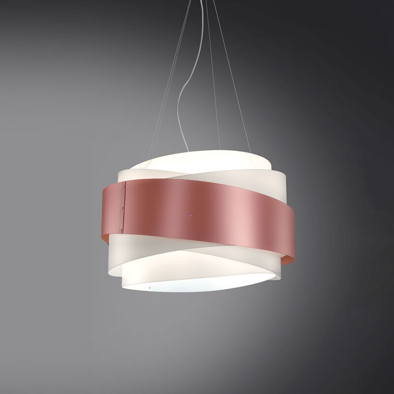 foto del prodotto sospensione moderna 1 luce bea in polilux rosa metallico d60 made in italy