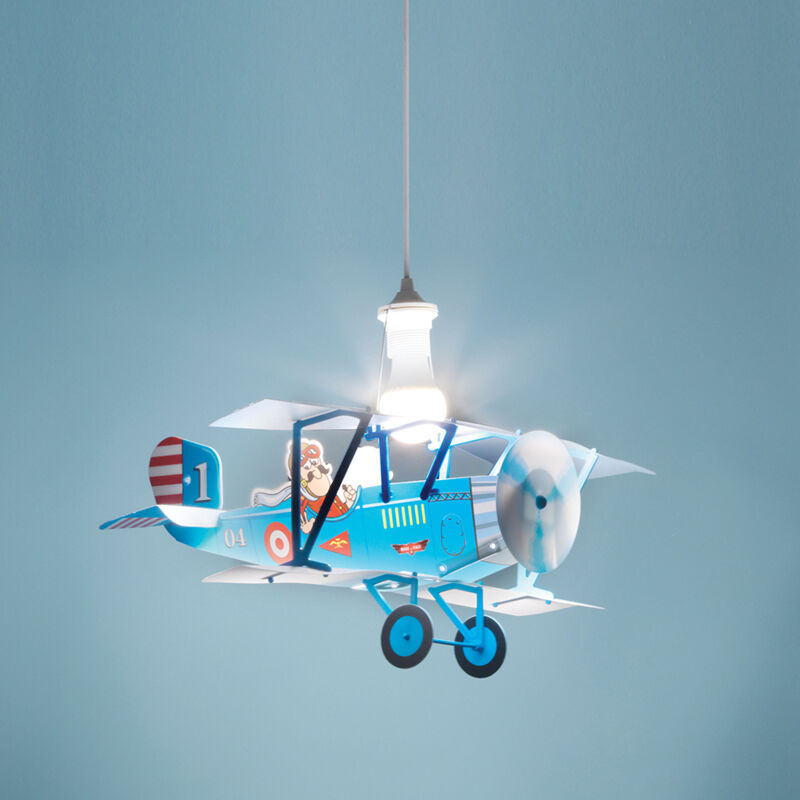 foto del prodotto sospensione moderna 1 luce biplano blu in polilux made in italy