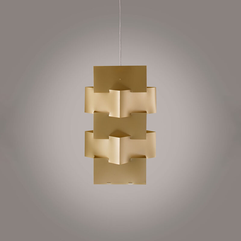 foto del prodotto sospensione moderna 1 luce building in polilux oro d60 made in italy