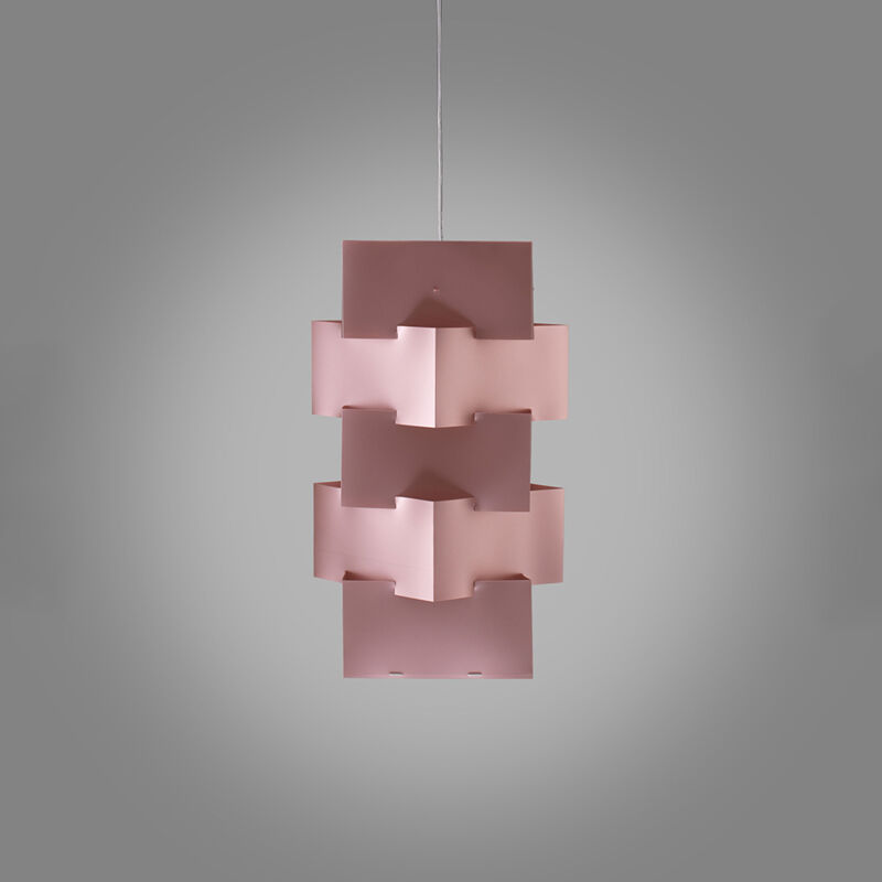 immagine 0 del prodotto sospensione moderna 1 luce building in polilux rosa metallico d60 made in italy