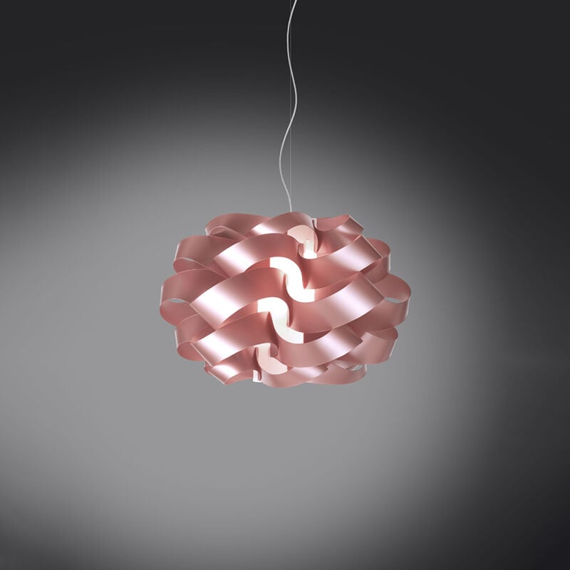foto del prodotto sospensione moderna 1 luce cloud d30 in polilux rosa metallico made in italy