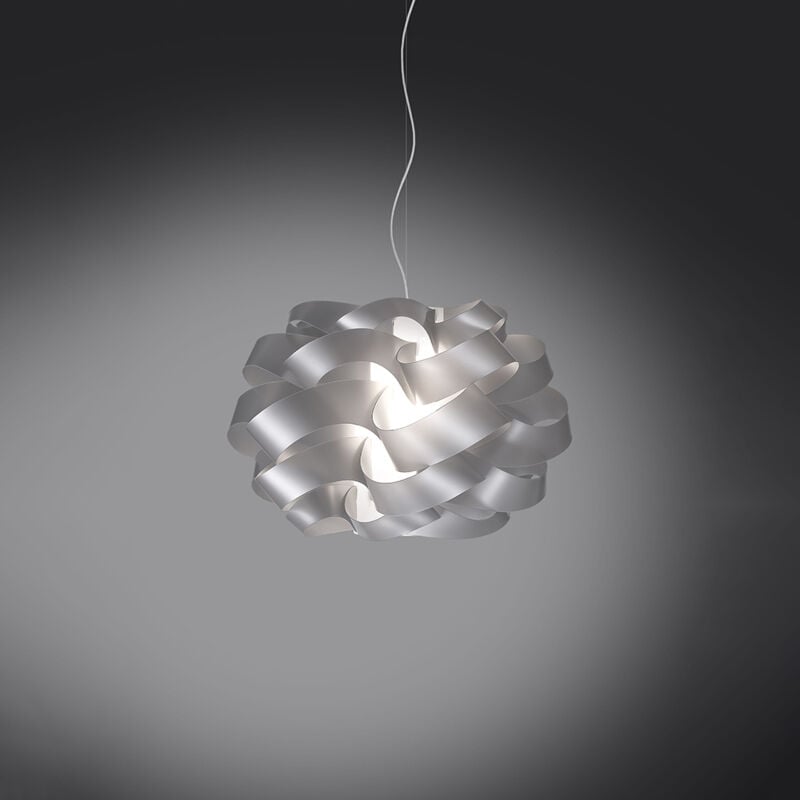 foto del prodotto sospensione moderna 1 luce cloud d40 in polilux silver made in italy
