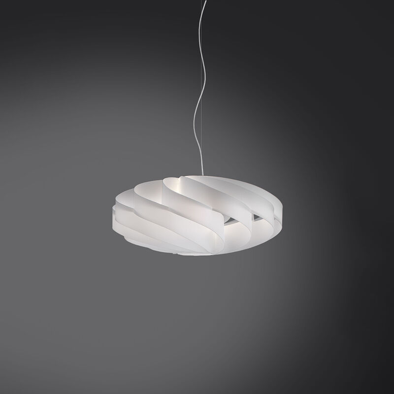 foto del prodotto sospensione moderna 1 luce flat in polilux bianco d30 made in italy