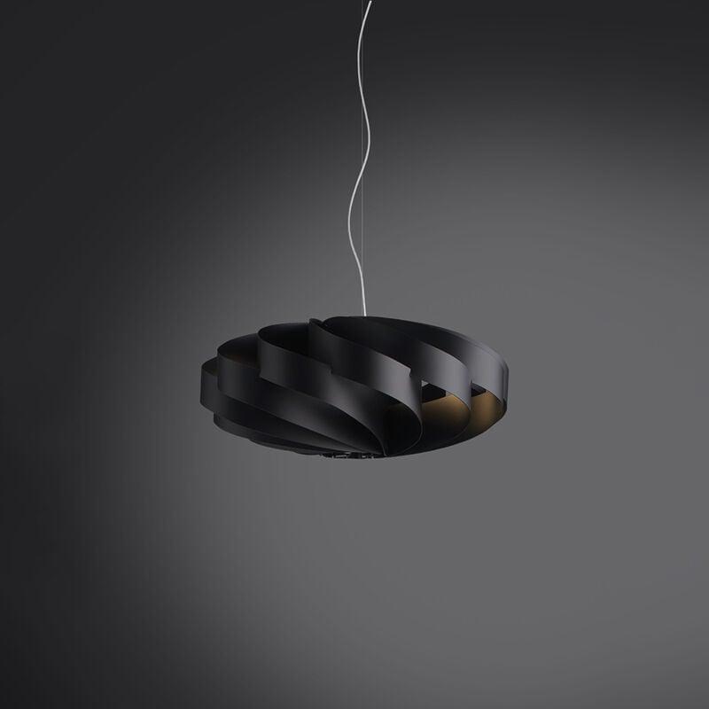 foto del prodotto sospensione moderna 1 luce flat in polilux nero d40 made in italy