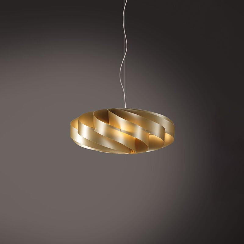 foto del prodotto sospensione moderna 1 luce flat in polilux oro d60 made in italy