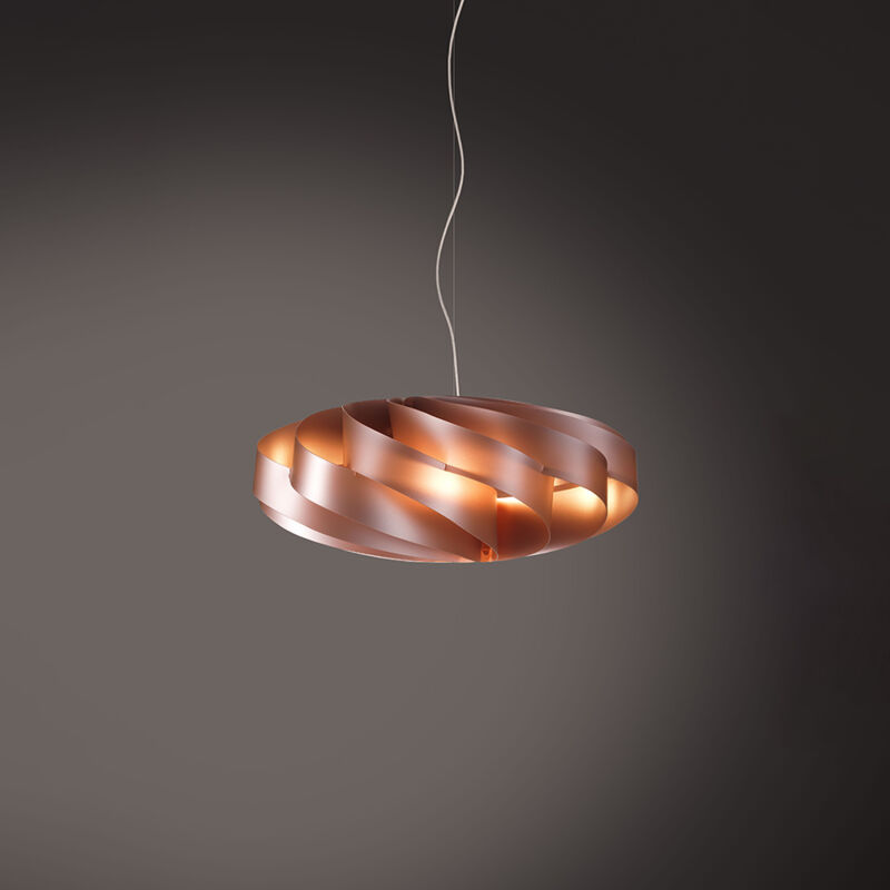 foto del prodotto sospensione moderna 1 luce flat in polilux rame d30 made in italy