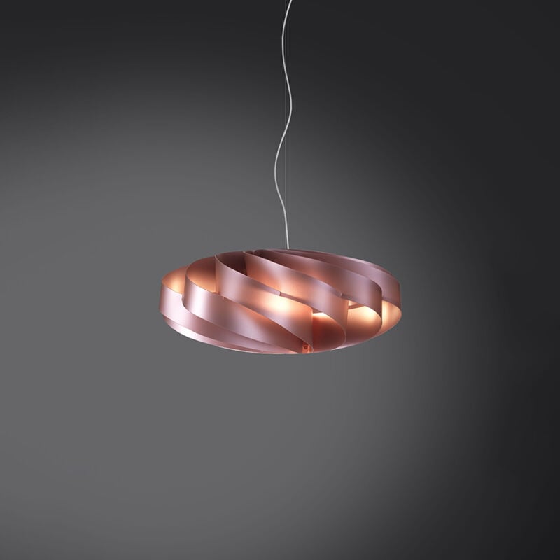 foto del prodotto sospensione moderna 1 luce flat in polilux rosa metallico d30 made in italy