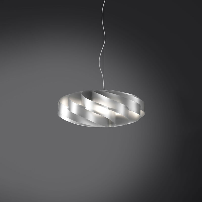 foto del prodotto sospensione moderna 1 luce flat in polilux silver d30 made in italy
